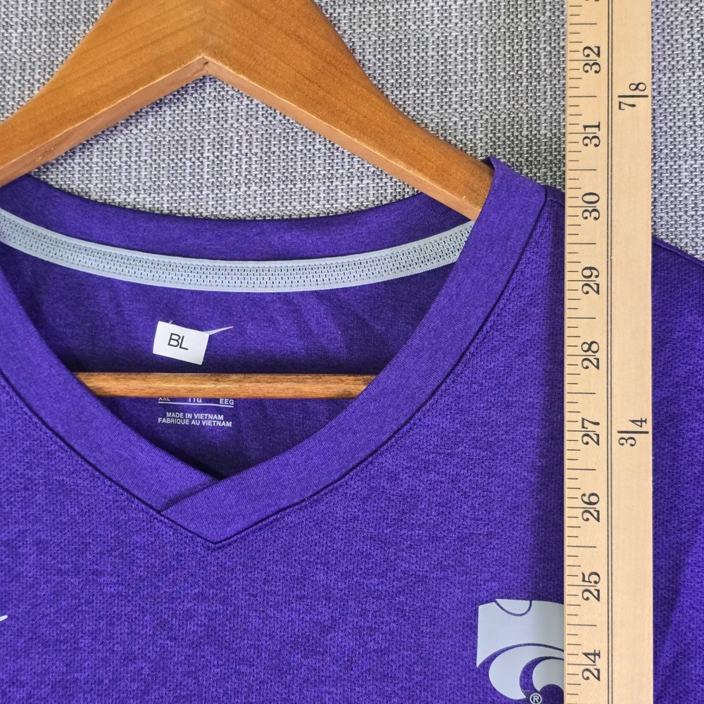 K-State Wildcats Nike Team Issued Dri-Fit Shirt Mens XXL Purple On-Field Big 12 - Picture 13 of 16